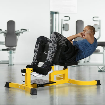 Soozier Multifunction Adjustable Squat Machine Deep Sissy Squat Leg Exerciser Push Up Ab Strength Training Home Gym Workout Black